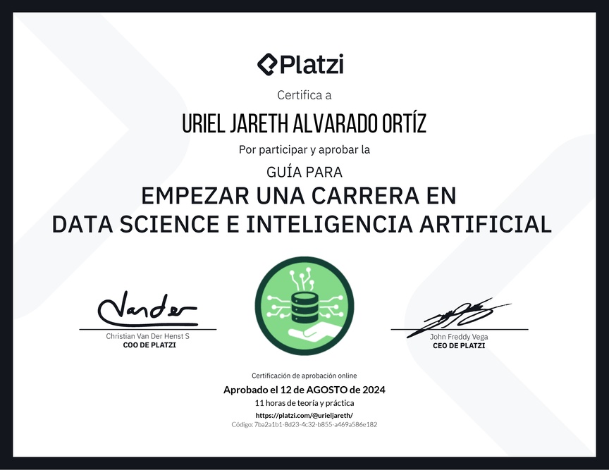 Diploma de Guía para Empezar una Carrera en Data Science e Inteligencia Artificial