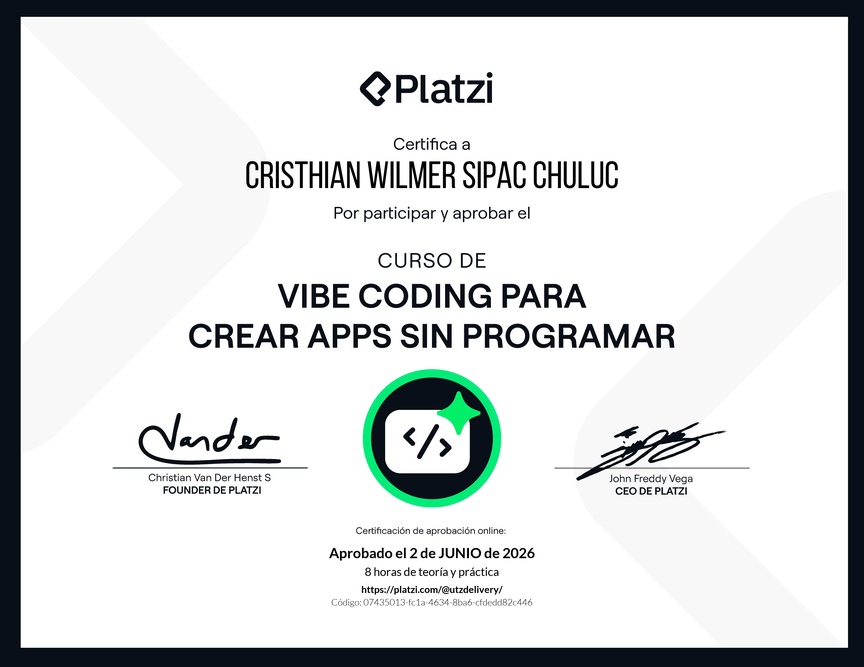 Diploma del Curso de Vibe Coding para Crear Apps sin Programar con Google AI Studio