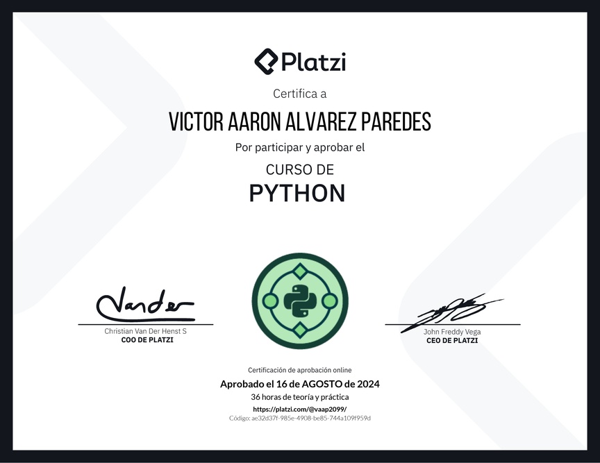 Diploma del Curso de Python