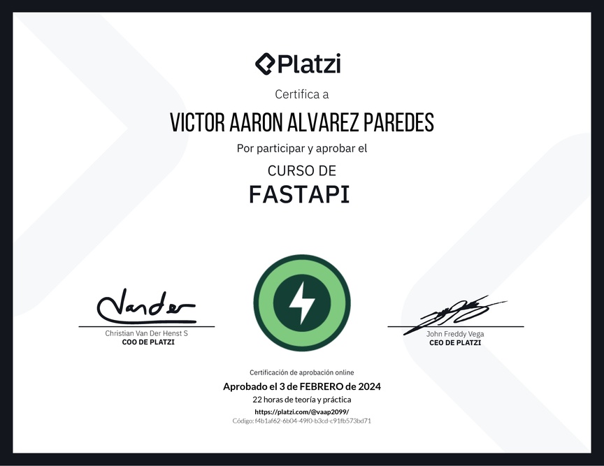 Diploma del Curso de FastAPI