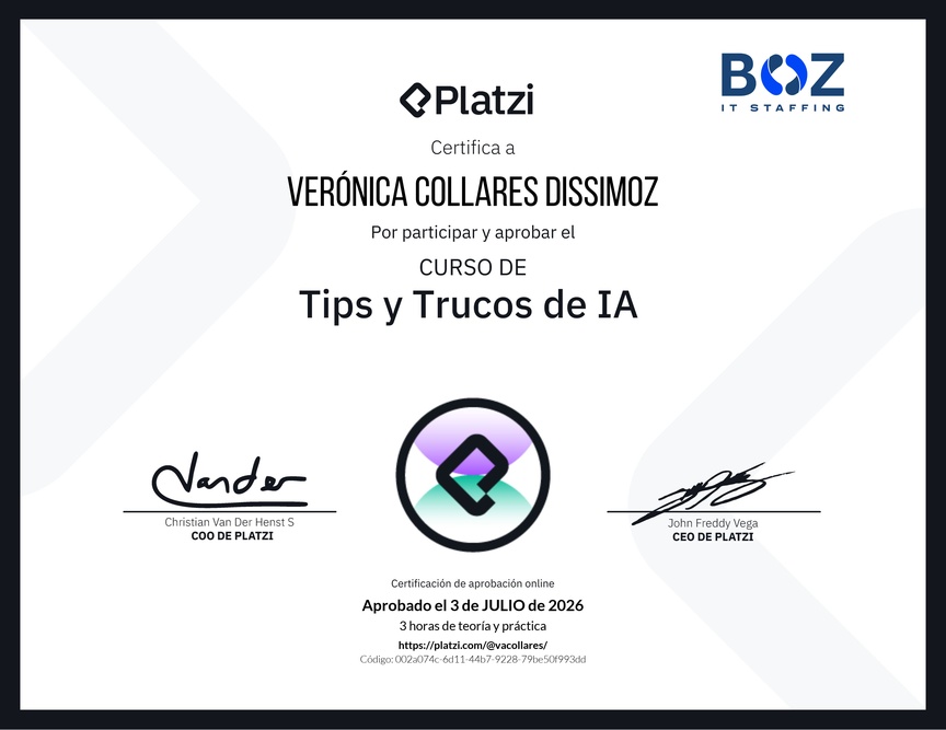 Diploma del Curso de tips y trucos de IA