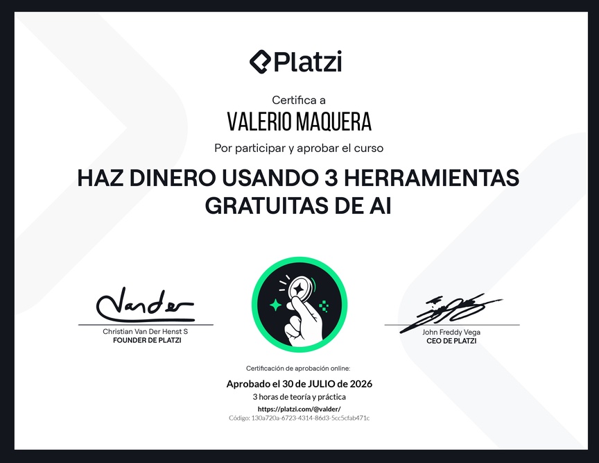 Diploma de Monetiza tu talento: Haz dinero con AI gratuita
