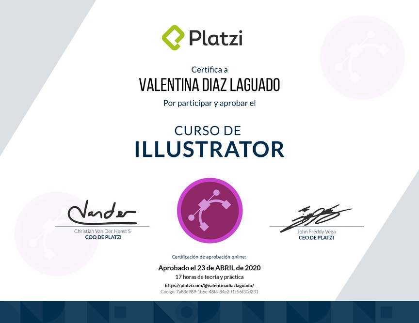 Diploma del Curso de Adobe Illustrator