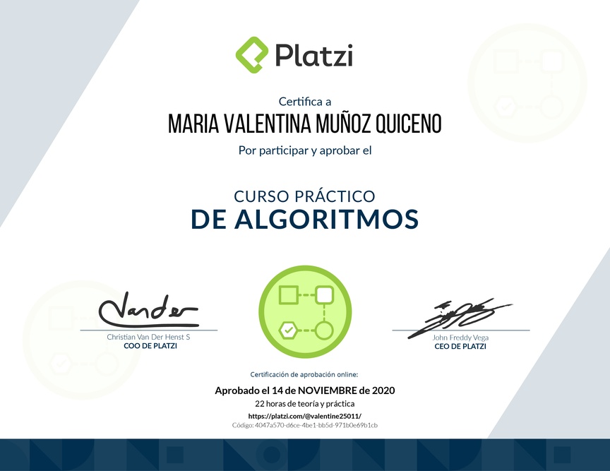 Diploma del Curso Práctico de Estructuras de Datos y Algoritmos