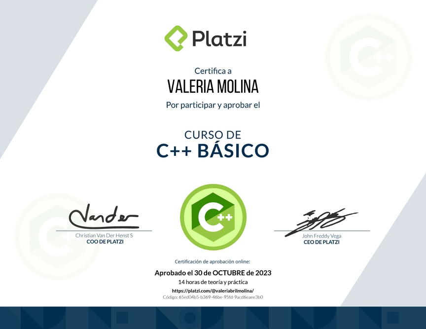 Diploma del Curso de C++ Básico