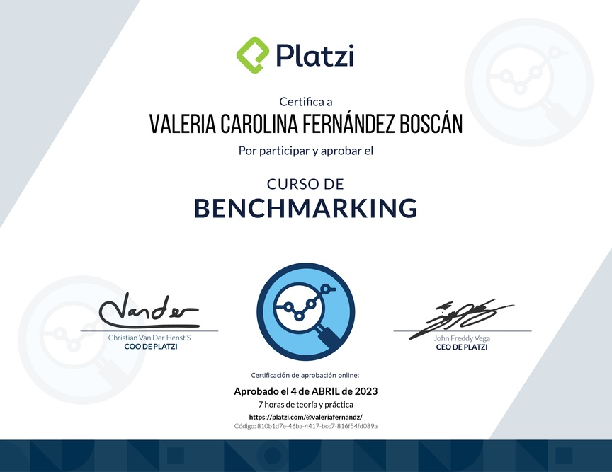 Diploma del Curso de Benchmarking