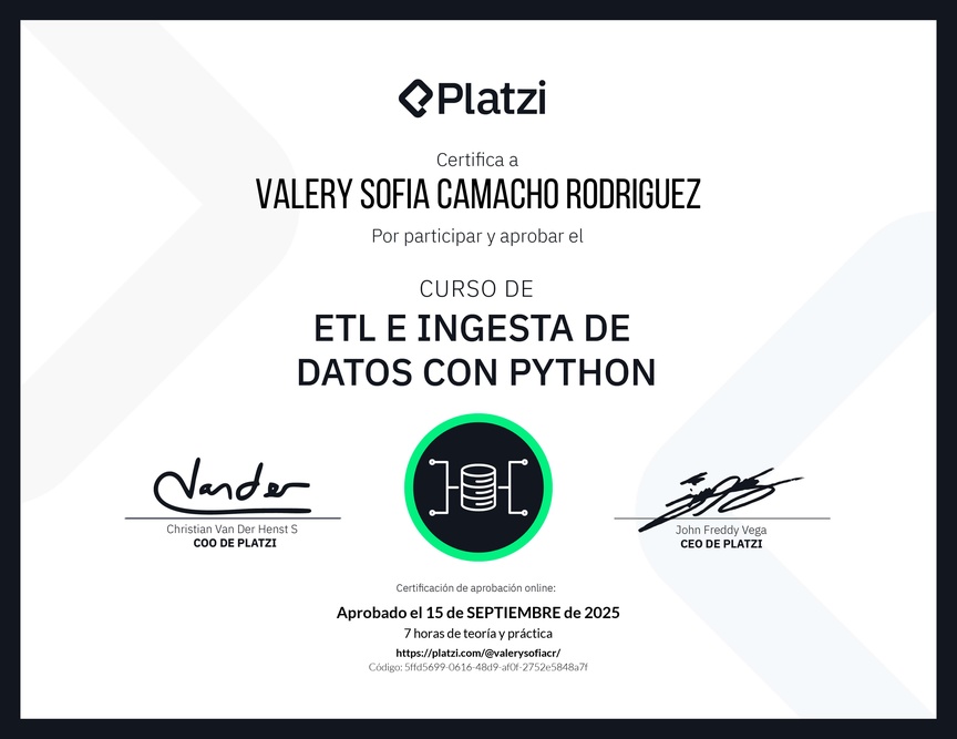 Diploma del Curso de ETL e ingesta de datos con Python