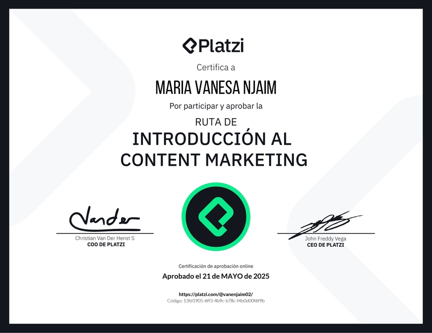 Diploma de la Ruta de Aprendizaje de Introducción al Content Marketing