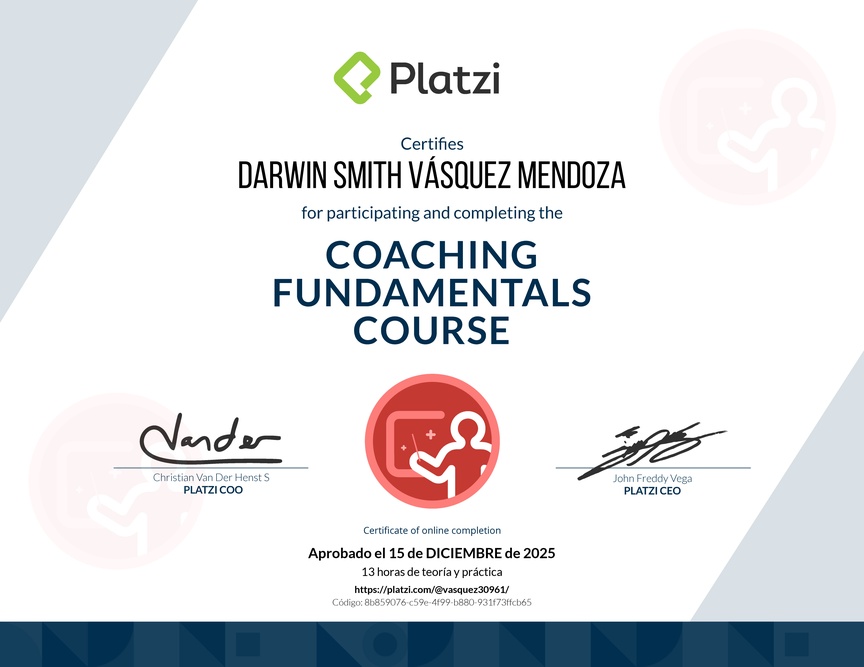 Diploma del Curso de Habilidades y Estrategias de Coaching