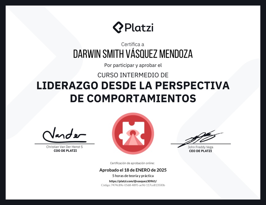 Diploma del Curso Intermedio de Liderazgo: Identifica los Tipos de Liderazgo