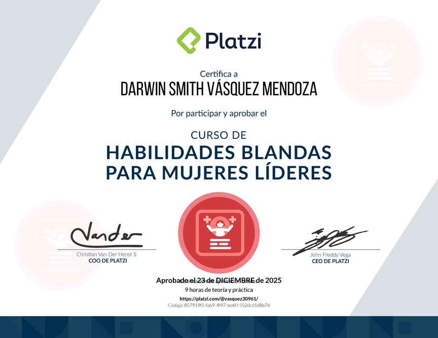 Diploma de Audiocurso de Habilidades Blandas para Mujeres Líderes