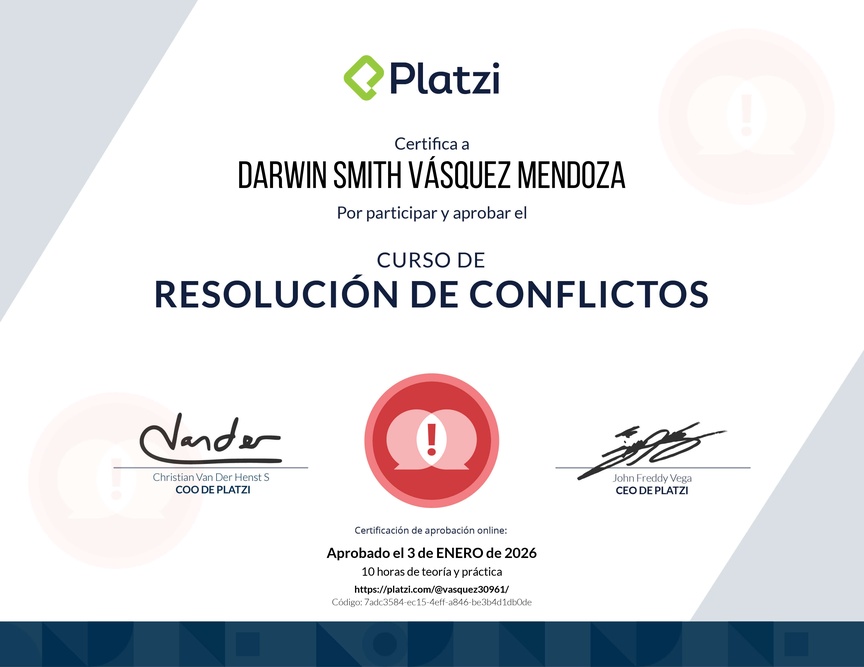 Diploma del Curso de Resolución de Conflictos