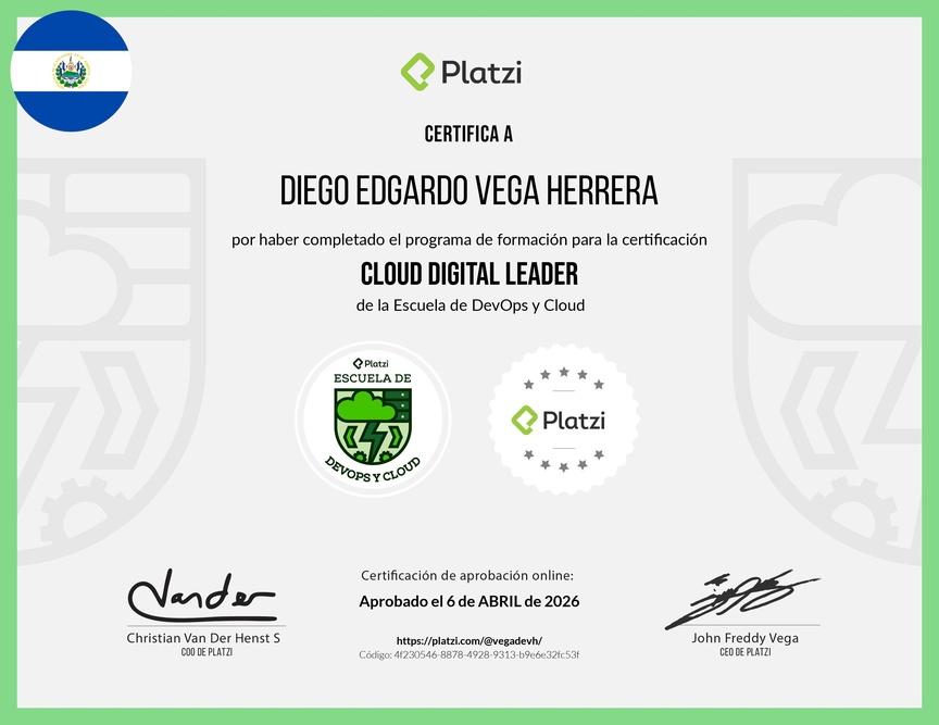 Diploma de la Ruta de Aprendizaje de Certificación Cloud Digital Leader