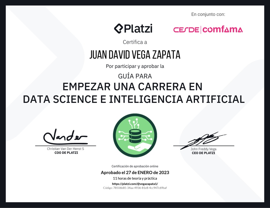 Diploma de Guía para Empezar una Carrera en Data Science e Inteligencia Artificial