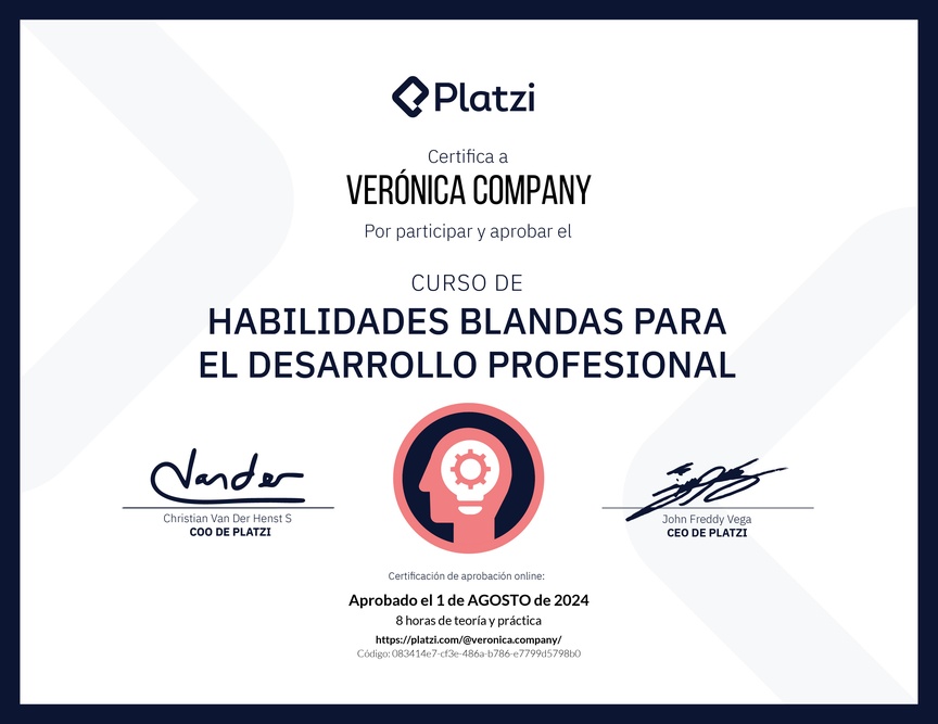 Diploma del Curso de Habilidades Blandas para el Desarrollo Profesional