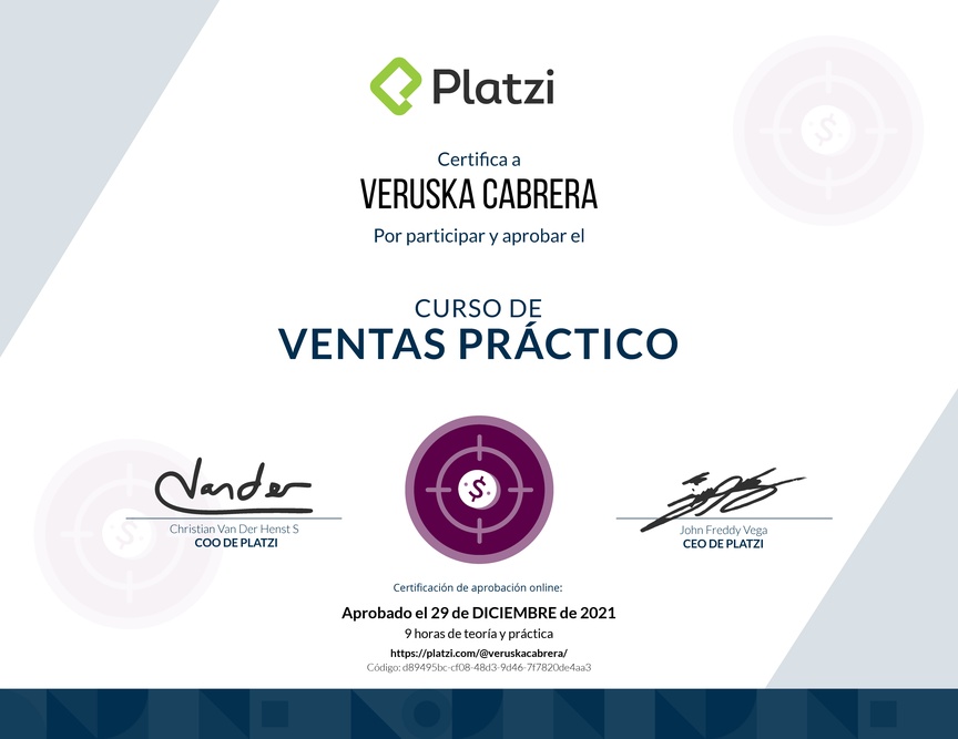 Diploma del Curso de Ventas Práctico: Técnicas para Clasificar y Convertir (2018)