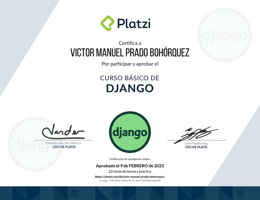 Diploma del Curso Básico de Django