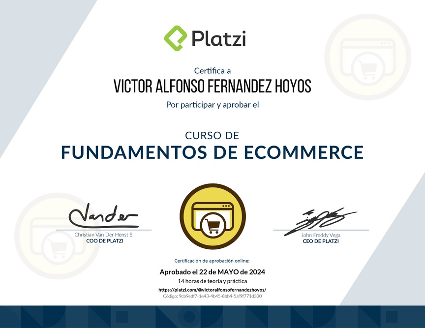 Diploma del Curso de E-Commerce