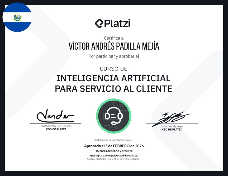 Diploma del Curso de Inteligencia Artificial para Servicio al Cliente
