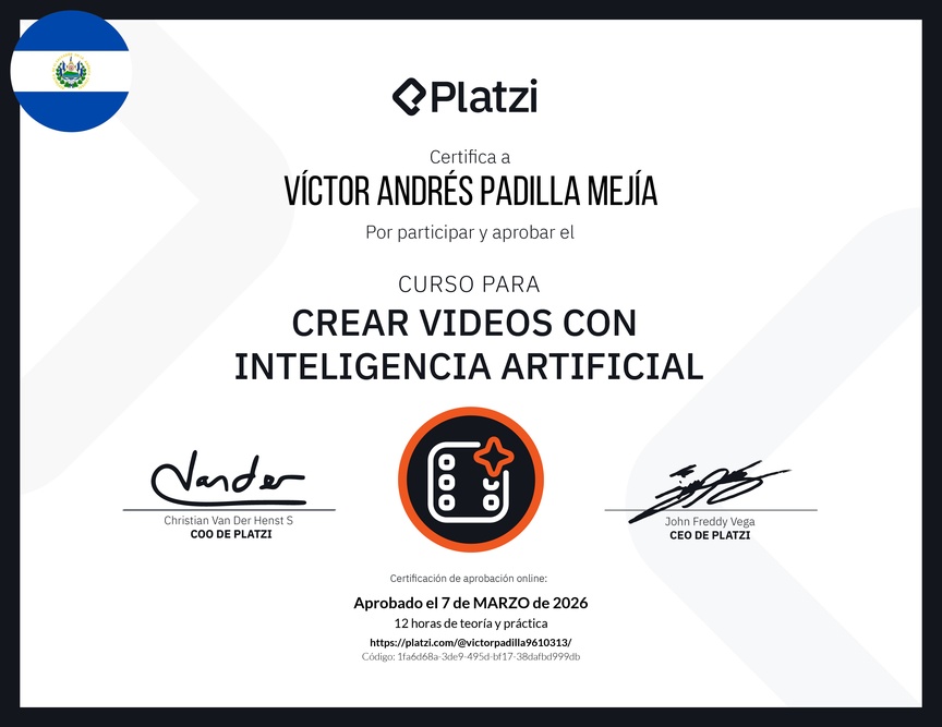 Diploma del Curso para Crear Videos con Inteligencia Artificial