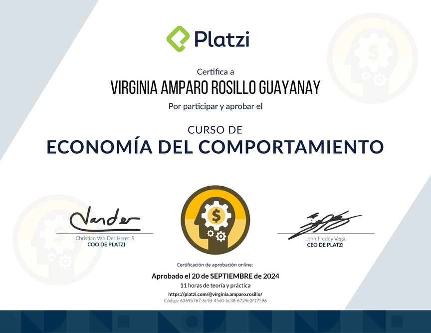 Diploma del Curso de Economía del Comportamiento
