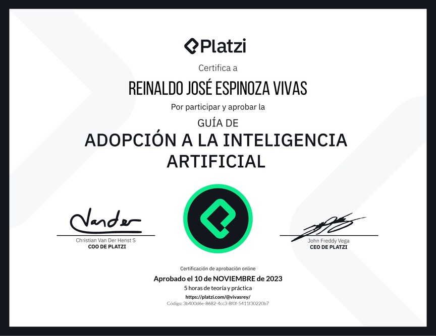 Diploma de Guía de Adopción a la Inteligencia Artificial 2023