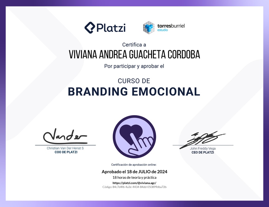 Diploma del Curso de Branding Emocional