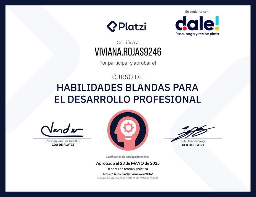 Diploma del Curso de Habilidades Blandas para el Desarrollo Profesional