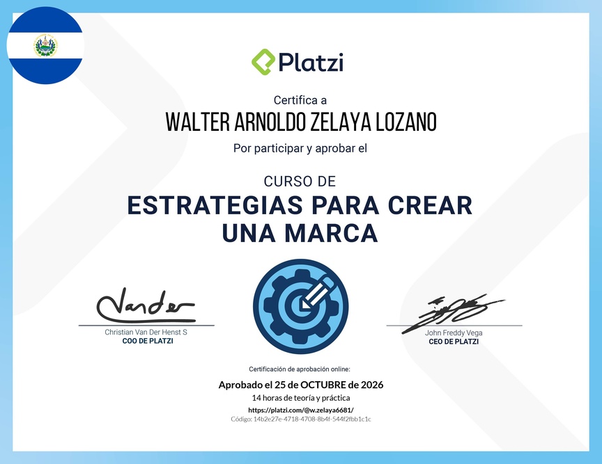 Diploma del Curso de Estrategias para Crear una Marca