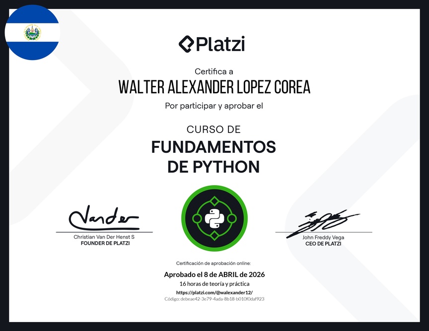 Diploma del Curso de Fundamentos de Python