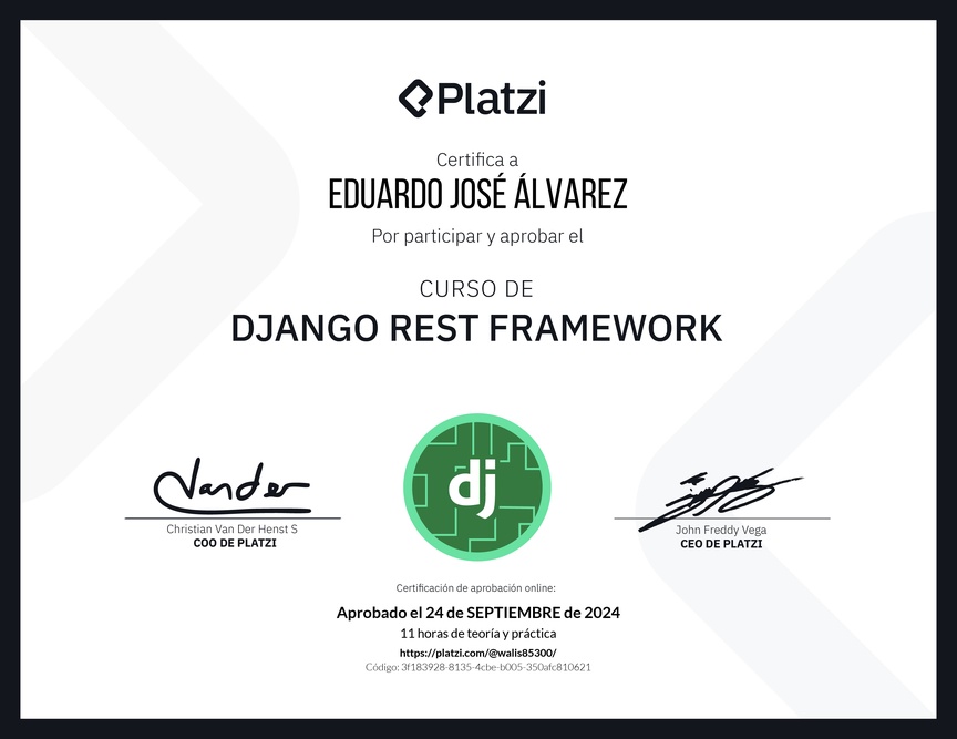 Diploma del Curso de Django Rest Framework