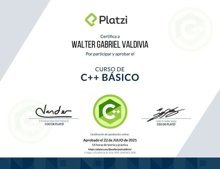 Diploma del Curso de C++ Básico
