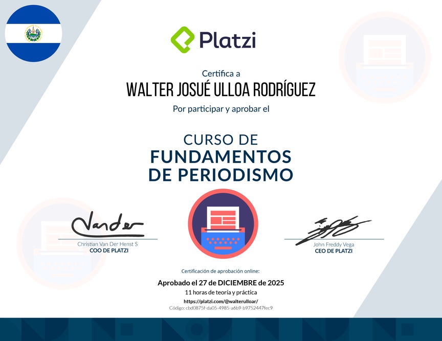 Diploma del Curso de Introducción al Periodismo