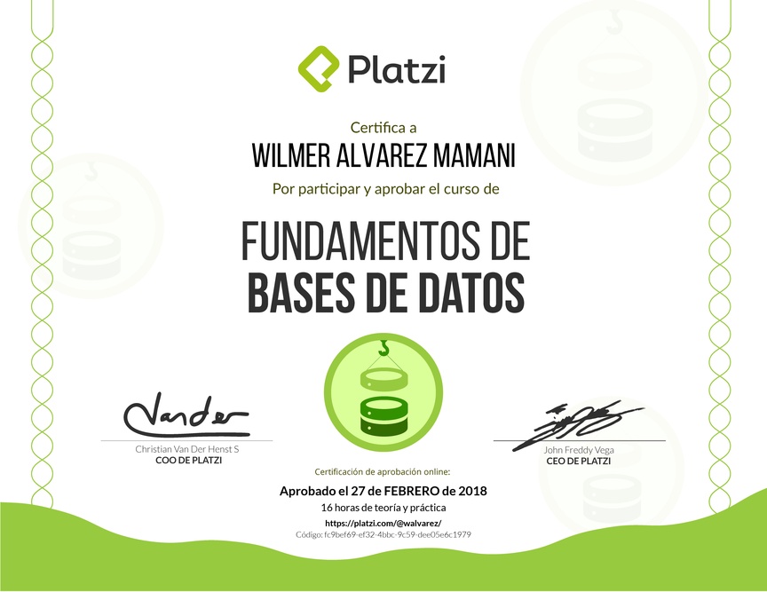 Diploma de Fundamentos de Bases de Datos 2017