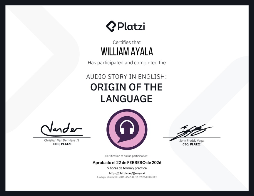 Diploma de Audio Historia en Inglés: Origen del idioma