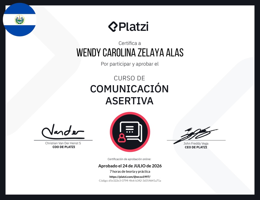 Diploma del Curso de Comunicación Asertiva