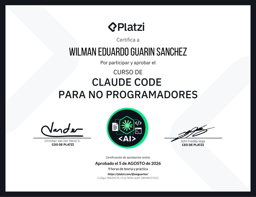 Diploma del Curso de Claude Code para No Programadores