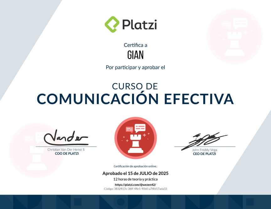 Diploma de Audiocurso de Comunicación Efectiva