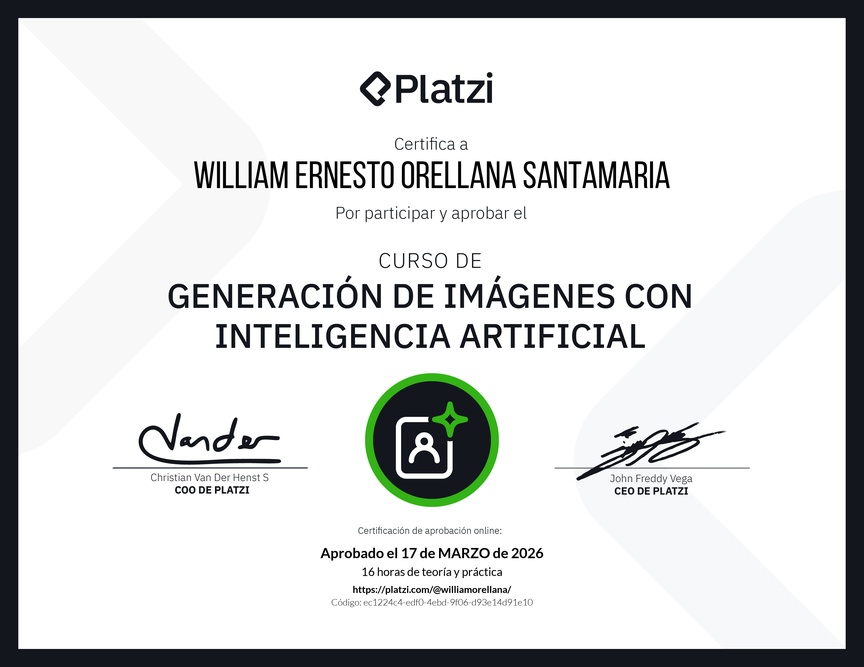Diploma del Curso de Generación de Imágenes con Inteligencia Artificial