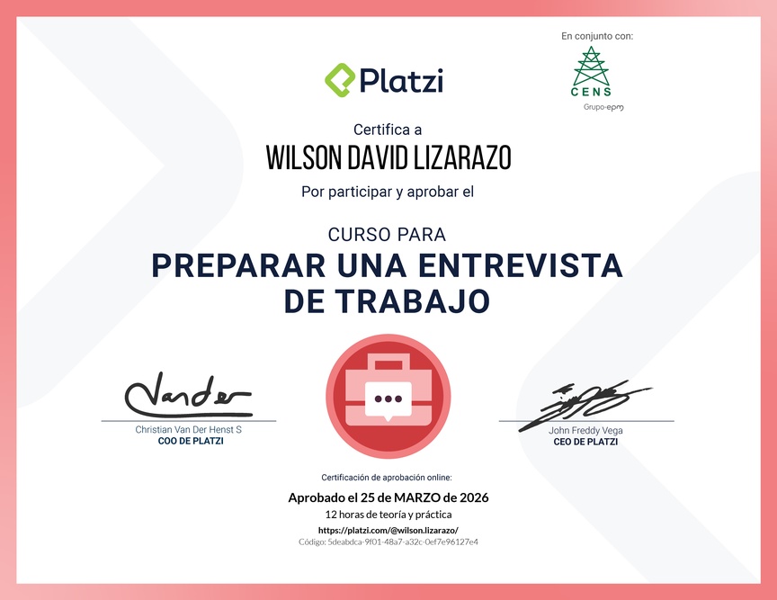 Diploma del Curso para Preparar una Entrevista de Trabajo