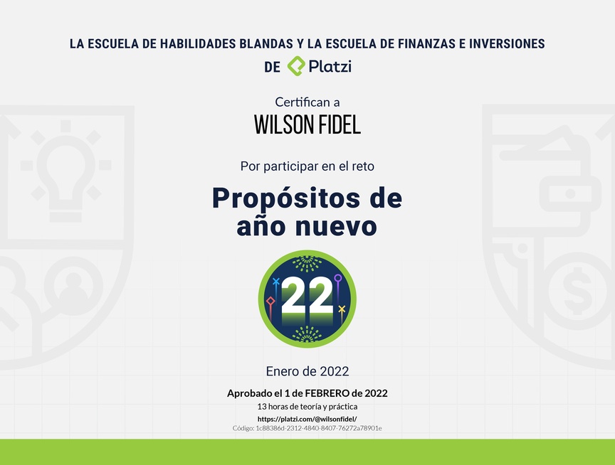 Diploma de Reto Propósitos  2022
