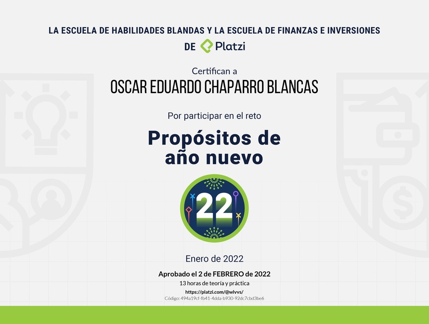 Diploma de Reto Propósitos 2022