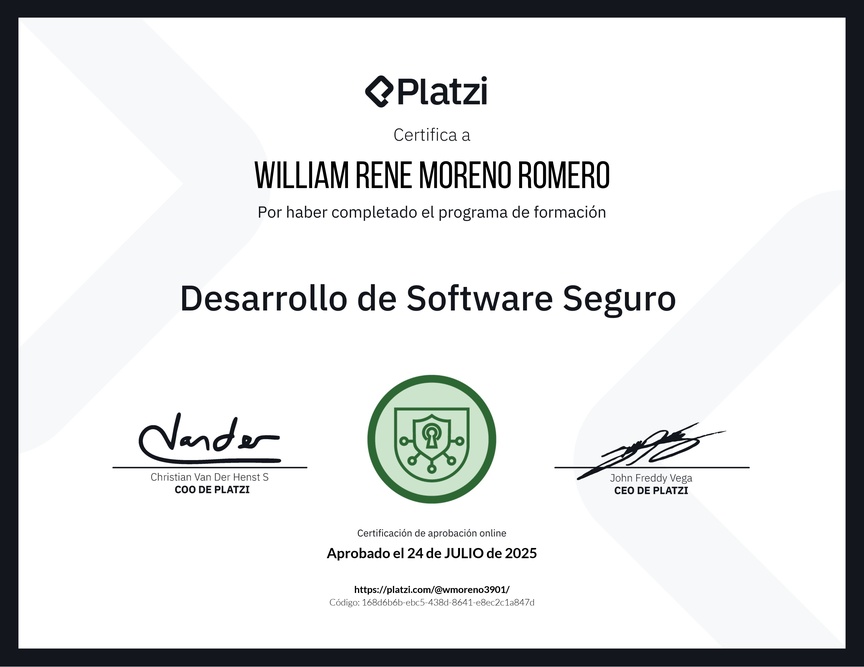Diploma de la Ruta de Aprendizaje de Desarrollo de Software Seguro