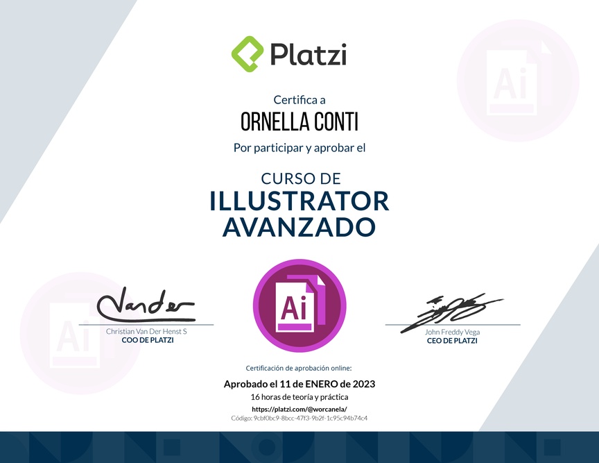 Diploma del Curso de Illustrator Avanzado