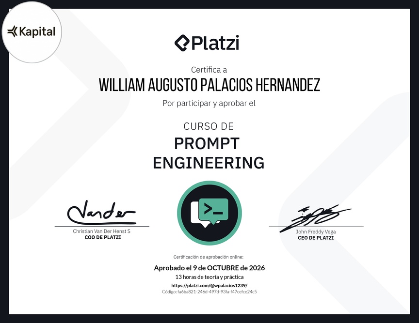 Diploma del Curso de Prompt Engineering