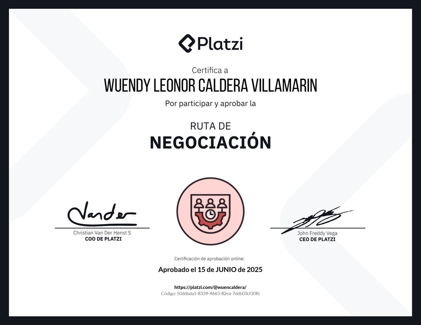 Diploma de la Ruta de Aprendizaje de Negociación