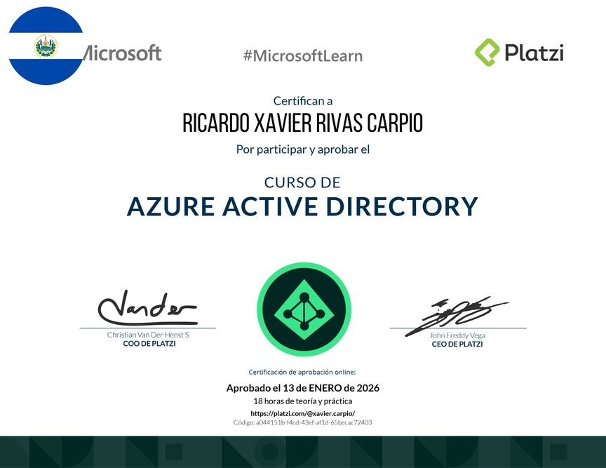 Diploma del Curso de Azure Active Directory