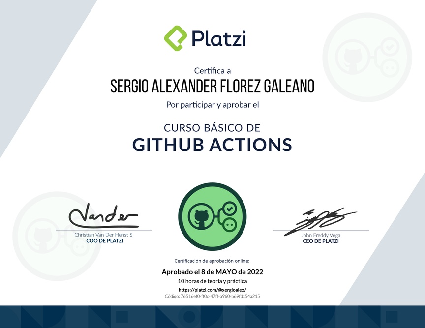 Diploma del Curso Básico de GitHub Actions
