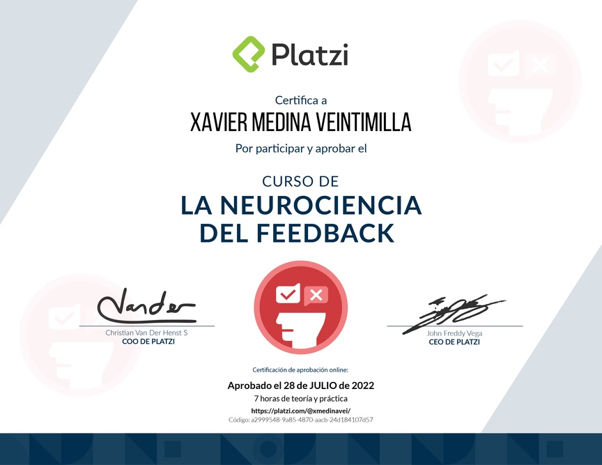 Diploma de Audiocurso sobre la Neurociencia del Feedback