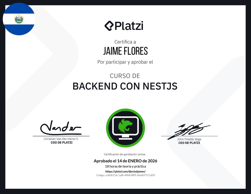 Diploma del Curso de Backend con NestJS
